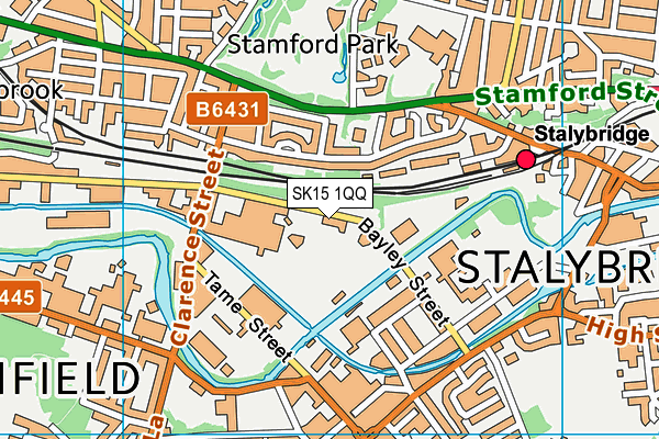SK15 1QQ map - OS VectorMap District (Ordnance Survey)