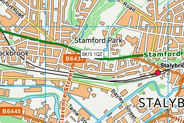 SK15 1QZ map - OS VectorMap District (Ordnance Survey)