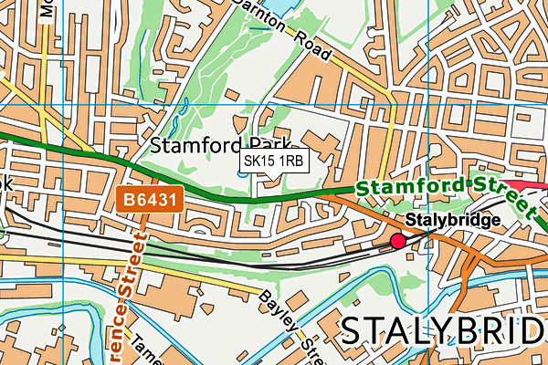 SK15 1RB map - OS VectorMap District (Ordnance Survey)