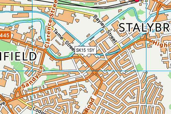 SK15 1SY map - OS VectorMap District (Ordnance Survey)