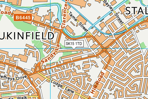 SK15 1TD map - OS VectorMap District (Ordnance Survey)