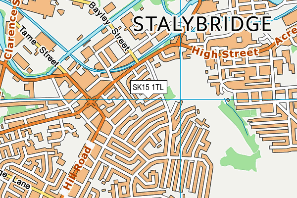 SK15 1TL map - OS VectorMap District (Ordnance Survey)