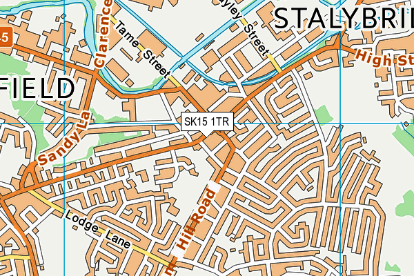 SK15 1TR map - OS VectorMap District (Ordnance Survey)