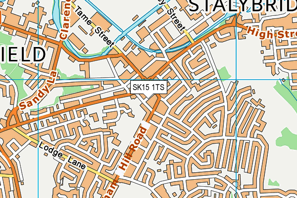 SK15 1TS map - OS VectorMap District (Ordnance Survey)