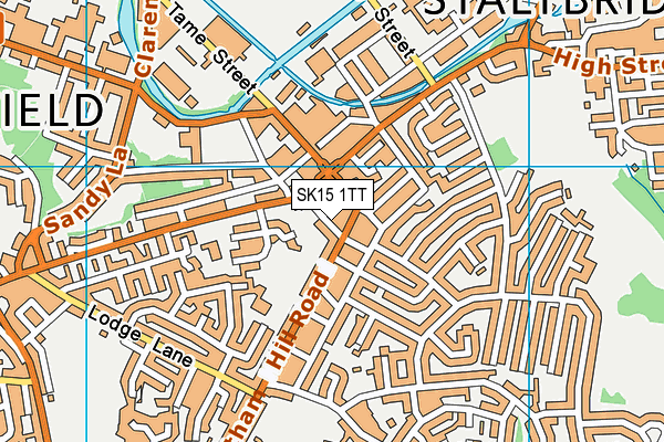 SK15 1TT map - OS VectorMap District (Ordnance Survey)