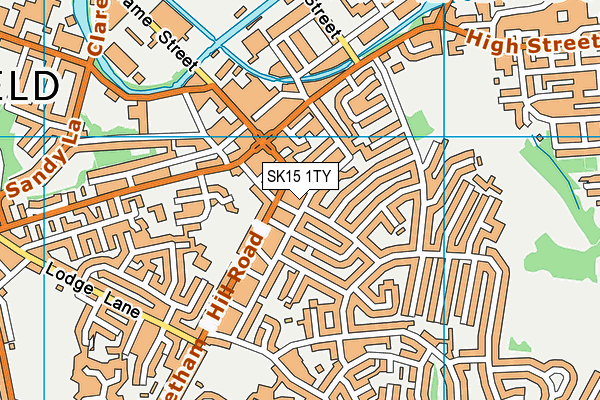 SK15 1TY map - OS VectorMap District (Ordnance Survey)