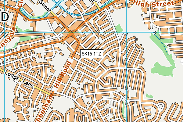 SK15 1TZ map - OS VectorMap District (Ordnance Survey)