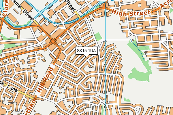 SK15 1UA map - OS VectorMap District (Ordnance Survey)