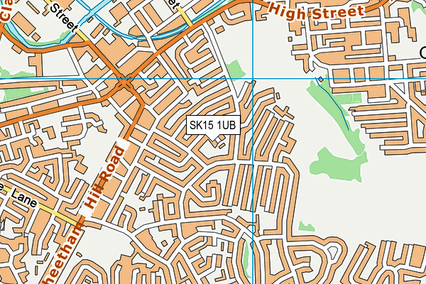 SK15 1UB map - OS VectorMap District (Ordnance Survey)