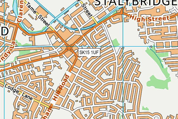 SK15 1UF map - OS VectorMap District (Ordnance Survey)