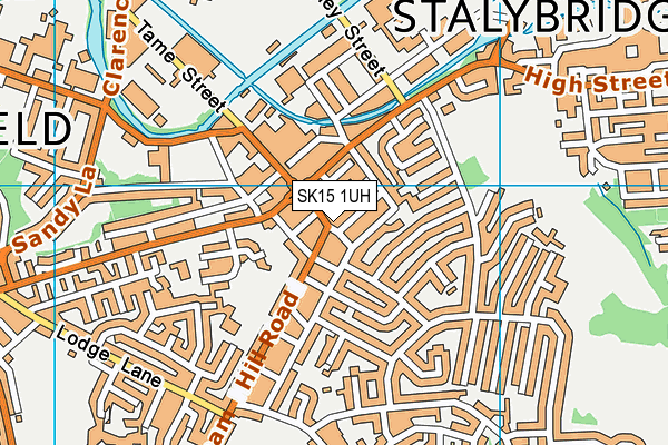 SK15 1UH map - OS VectorMap District (Ordnance Survey)