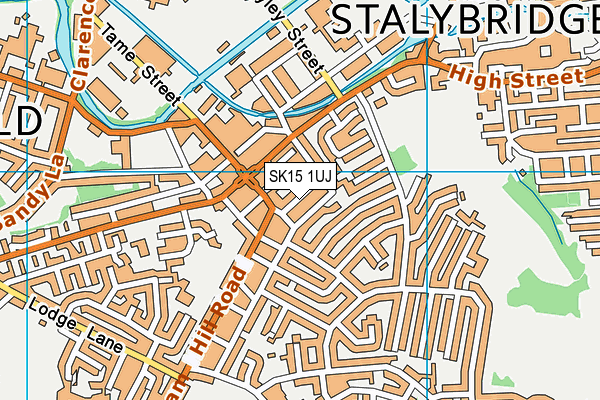 SK15 1UJ map - OS VectorMap District (Ordnance Survey)