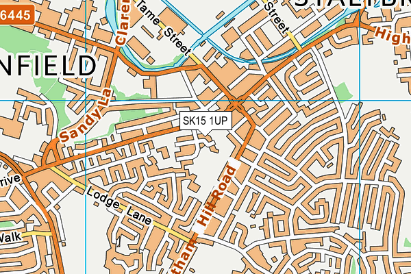 SK15 1UP map - OS VectorMap District (Ordnance Survey)