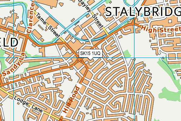 SK15 1UQ map - OS VectorMap District (Ordnance Survey)