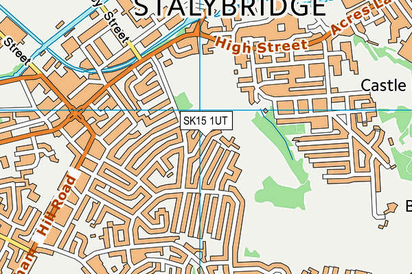 SK15 1UT map - OS VectorMap District (Ordnance Survey)