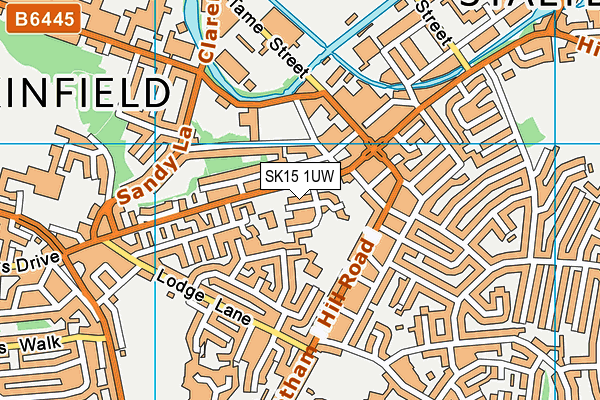 SK15 1UW map - OS VectorMap District (Ordnance Survey)