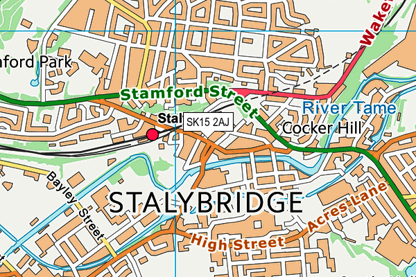 SK15 2AJ map - OS VectorMap District (Ordnance Survey)