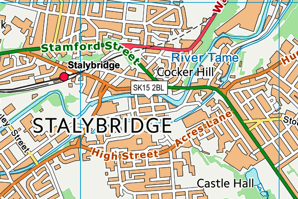 SK15 2BL map - OS VectorMap District (Ordnance Survey)