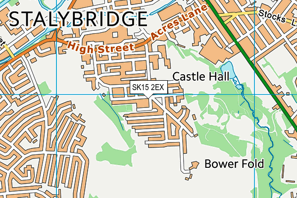 SK15 2EX map - OS VectorMap District (Ordnance Survey)