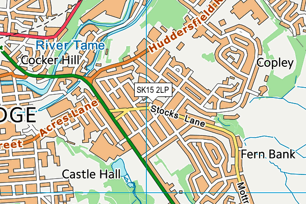 SK15 2LP map - OS VectorMap District (Ordnance Survey)