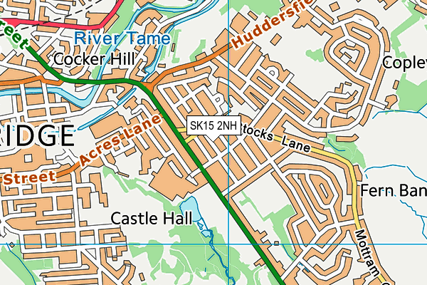 SK15 2NH map - OS VectorMap District (Ordnance Survey)