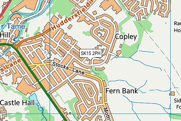 SK15 2PH map - OS VectorMap District (Ordnance Survey)