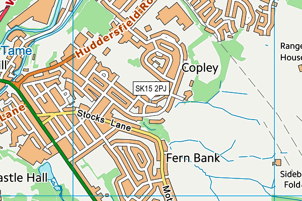 SK15 2PJ map - OS VectorMap District (Ordnance Survey)