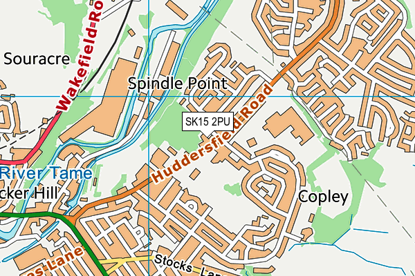 SK15 2PU map - OS VectorMap District (Ordnance Survey)