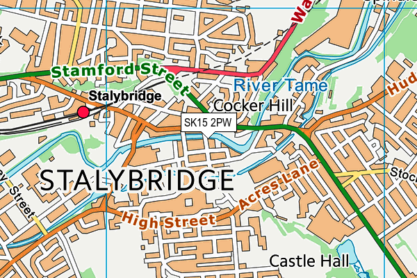 SK15 2PW map - OS VectorMap District (Ordnance Survey)