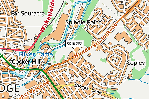 SK15 2PZ map - OS VectorMap District (Ordnance Survey)
