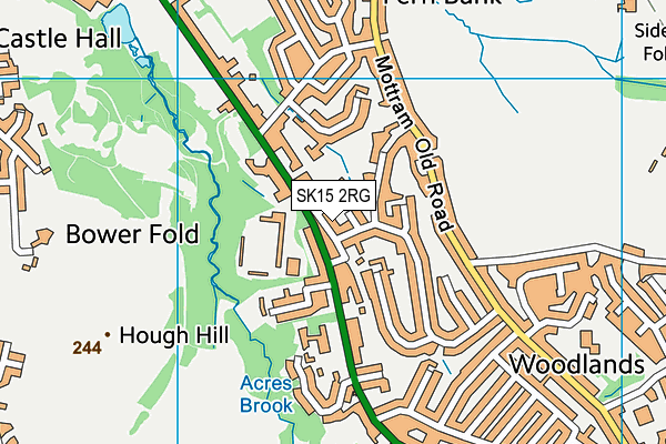 SK15 2RG map - OS VectorMap District (Ordnance Survey)