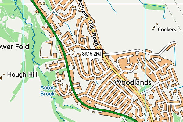 SK15 2RJ map - OS VectorMap District (Ordnance Survey)