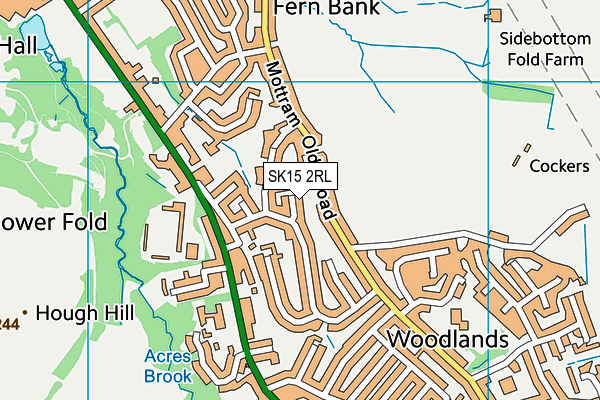 SK15 2RL map - OS VectorMap District (Ordnance Survey)