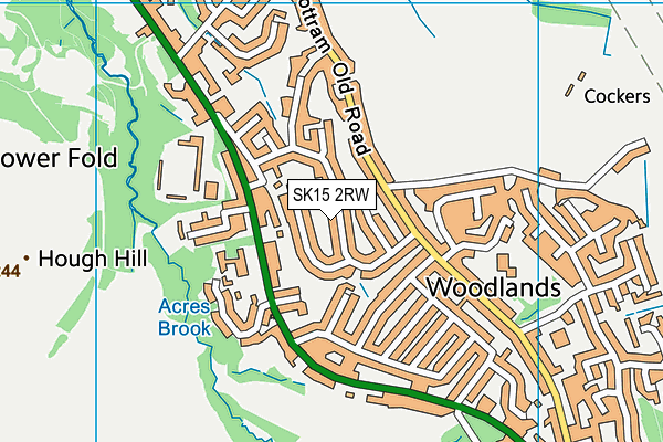 SK15 2RW map - OS VectorMap District (Ordnance Survey)