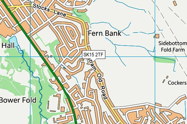 SK15 2TF map - OS VectorMap District (Ordnance Survey)