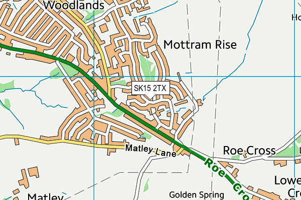 SK15 2TX map - OS VectorMap District (Ordnance Survey)