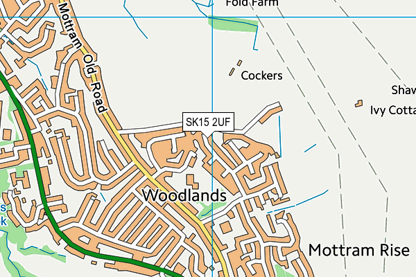 SK15 2UF map - OS VectorMap District (Ordnance Survey)