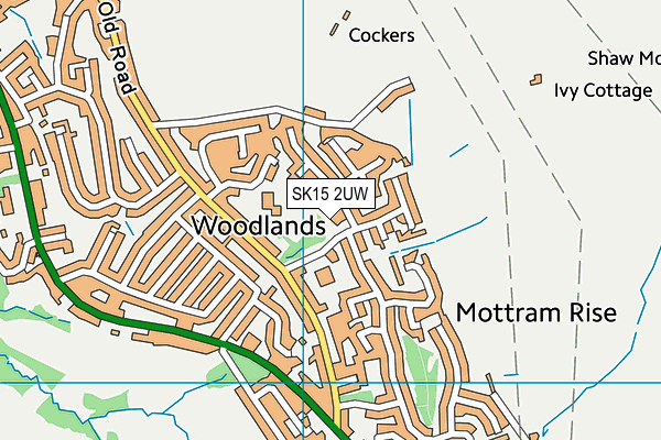 SK15 2UW map - OS VectorMap District (Ordnance Survey)