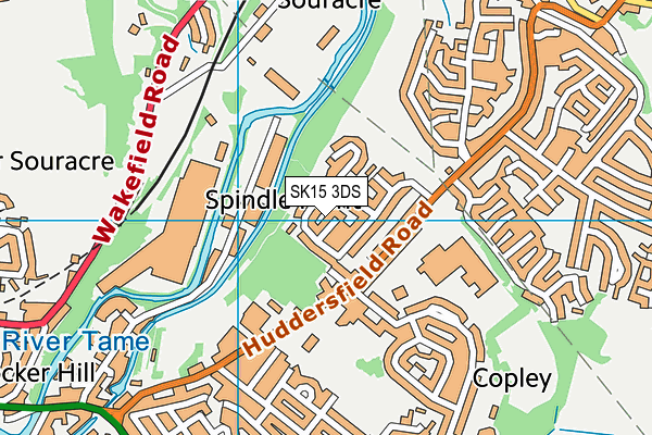 SK15 3DS map - OS VectorMap District (Ordnance Survey)