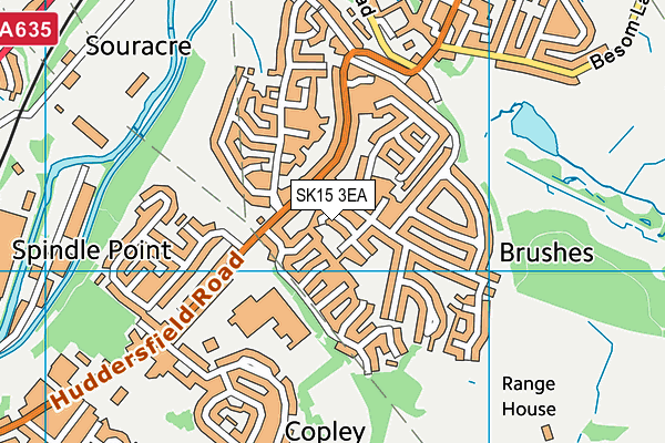 SK15 3EA map - OS VectorMap District (Ordnance Survey)