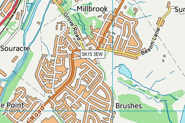 SK15 3EW map - OS VectorMap District (Ordnance Survey)