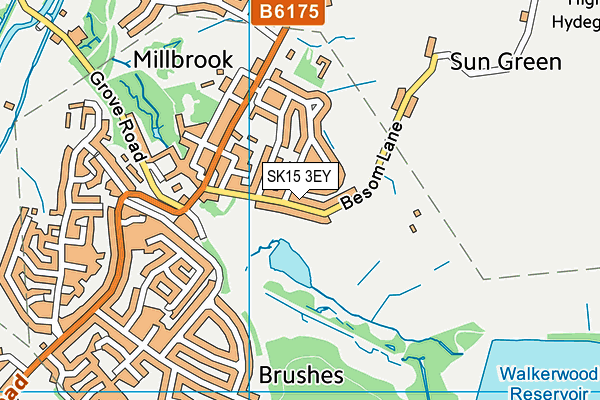 SK15 3EY map - OS VectorMap District (Ordnance Survey)
