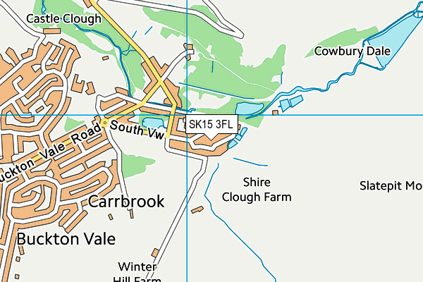 SK15 3FL map - OS VectorMap District (Ordnance Survey)