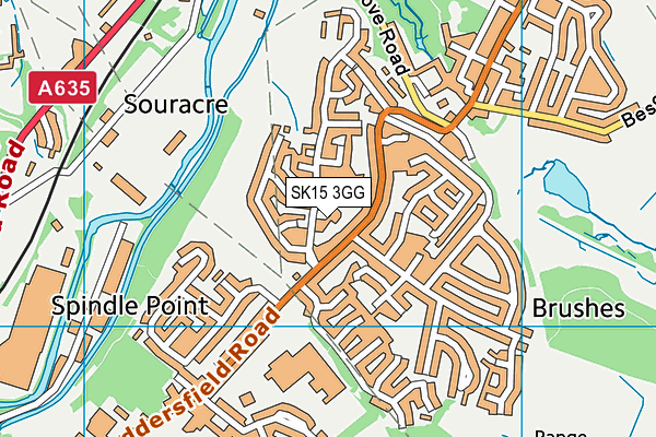 SK15 3GG map - OS VectorMap District (Ordnance Survey)