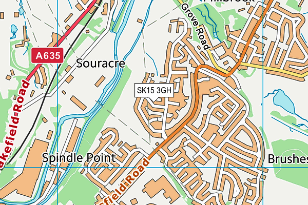 SK15 3GH map - OS VectorMap District (Ordnance Survey)