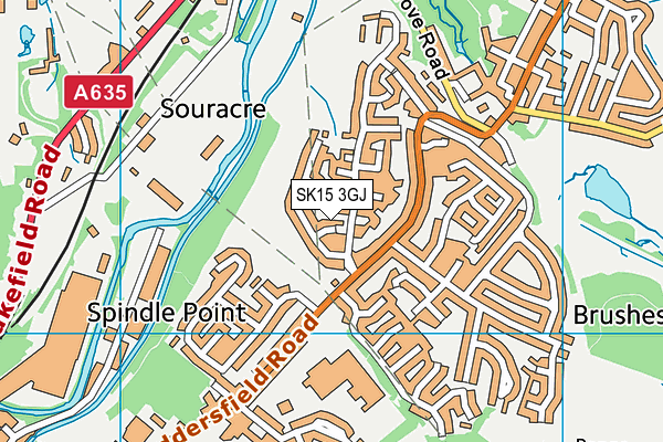 SK15 3GJ map - OS VectorMap District (Ordnance Survey)