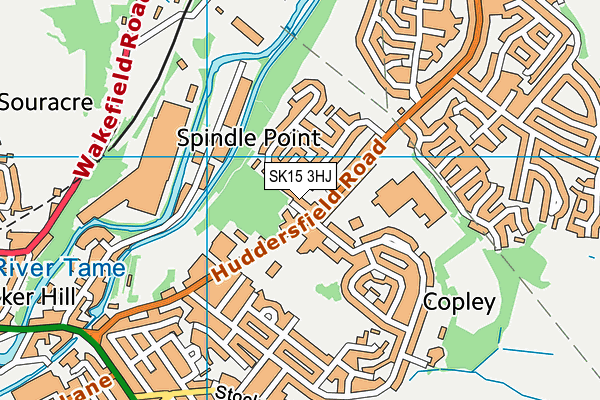 SK15 3HJ map - OS VectorMap District (Ordnance Survey)