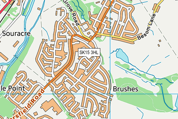SK15 3HL map - OS VectorMap District (Ordnance Survey)