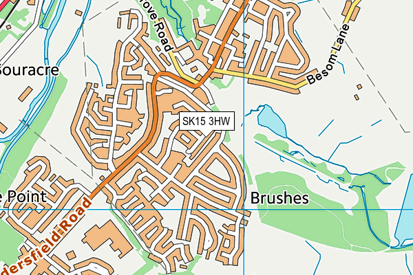SK15 3HW map - OS VectorMap District (Ordnance Survey)