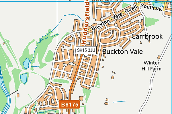 SK15 3JU map - OS VectorMap District (Ordnance Survey)